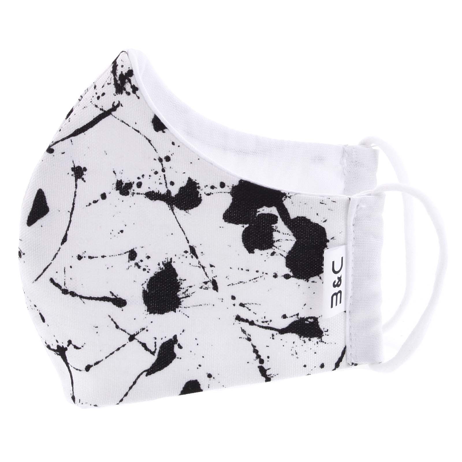 Nano rouška české výroby bílo černá - B&C M