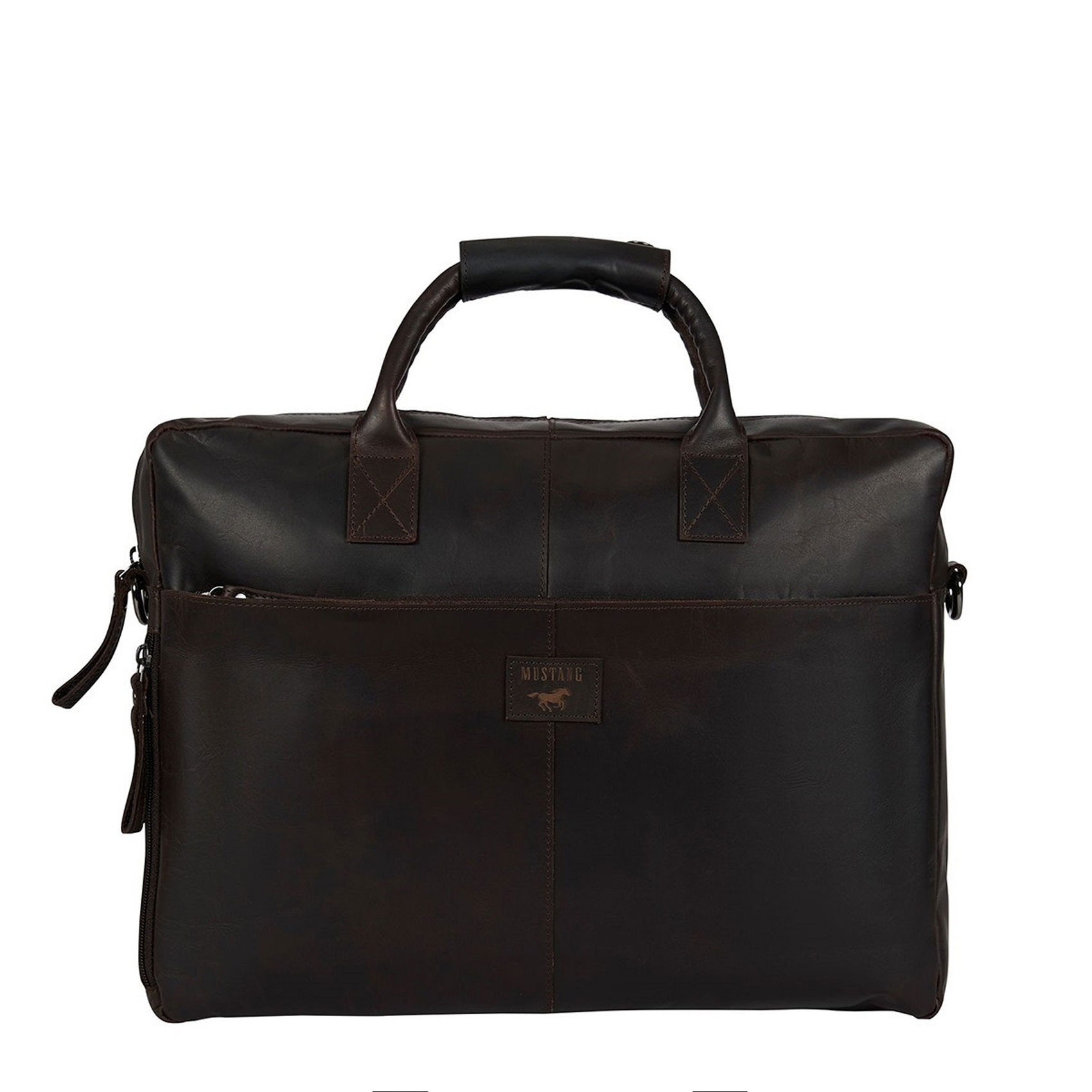Pánská kožená brašna na notebook tmavě hnědá - Mustang William
