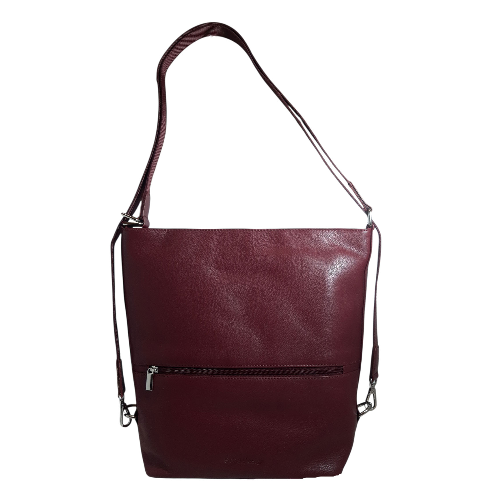 Dámská kožená kabelka batoh vínová - Sendi Design Maronol