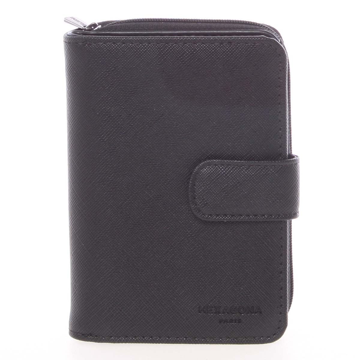 Luxusní dámská dvoudílná černá peněženka saffiano - HEXAGONA Ritsa