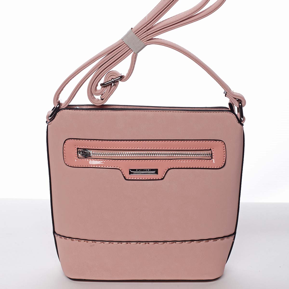 Elegantní dámská růžová crossbody kabelka - Silvia Rosa Meylin