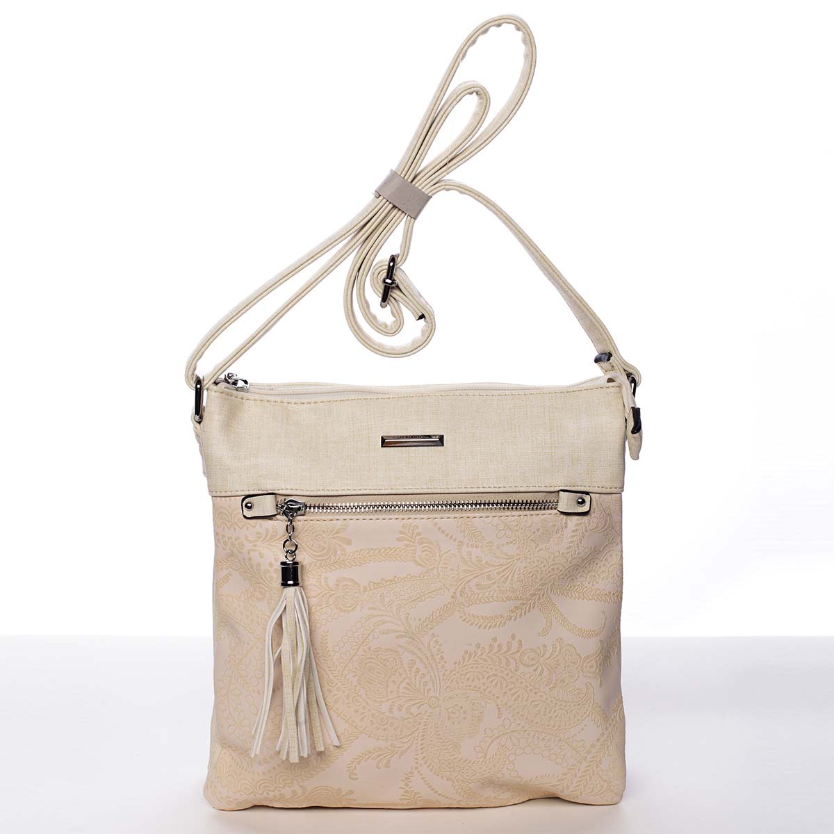 Elegantní meruňková měkká dámská crossbody kabelka - Silvia Rosa Roxana