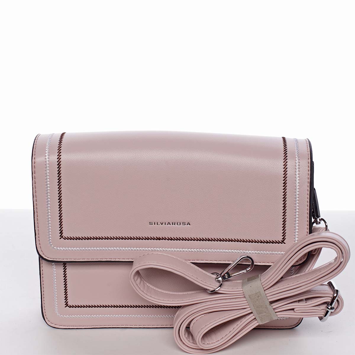 Originální elegantní crossbody kabelka světle růžová - Silvia Rosa Cielo 