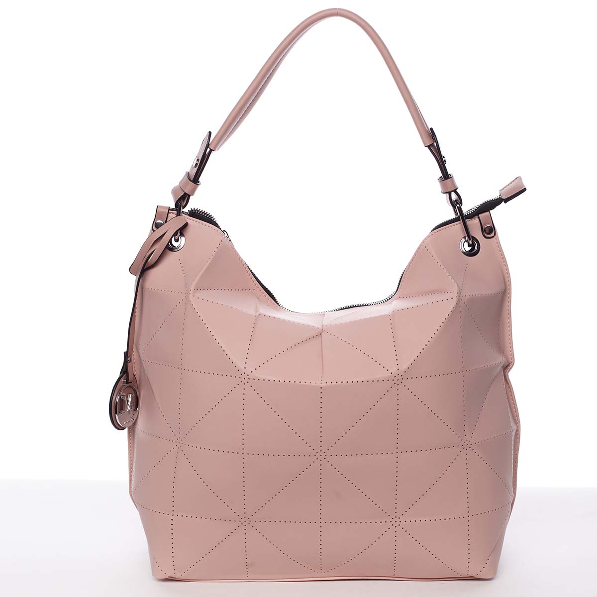 Velká růžová luxusní dámská kabelka přes rameno - MARIA C Samira