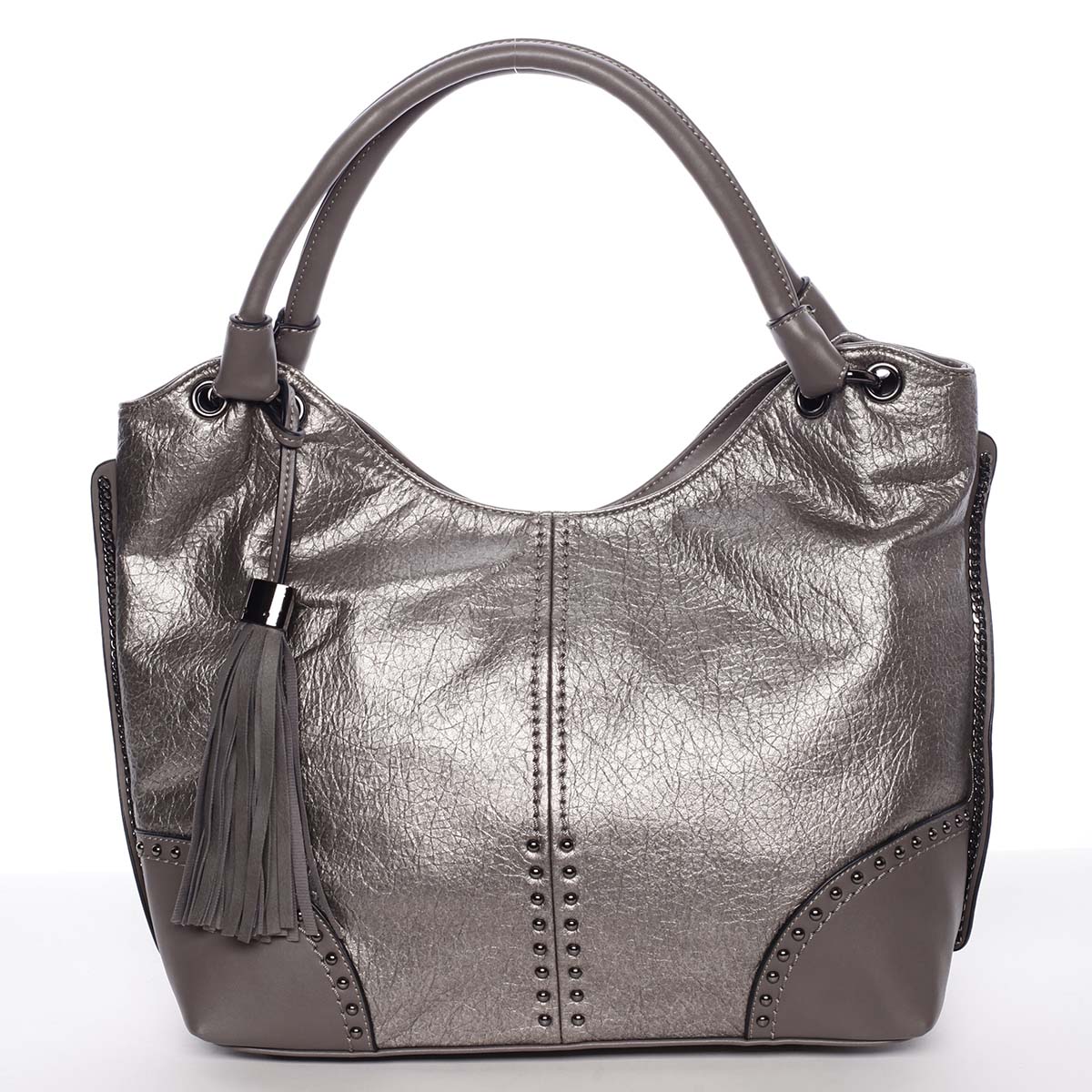 Velká módní a stylová stříbrno bronzová dámská kabelka - MARIA C Azyla