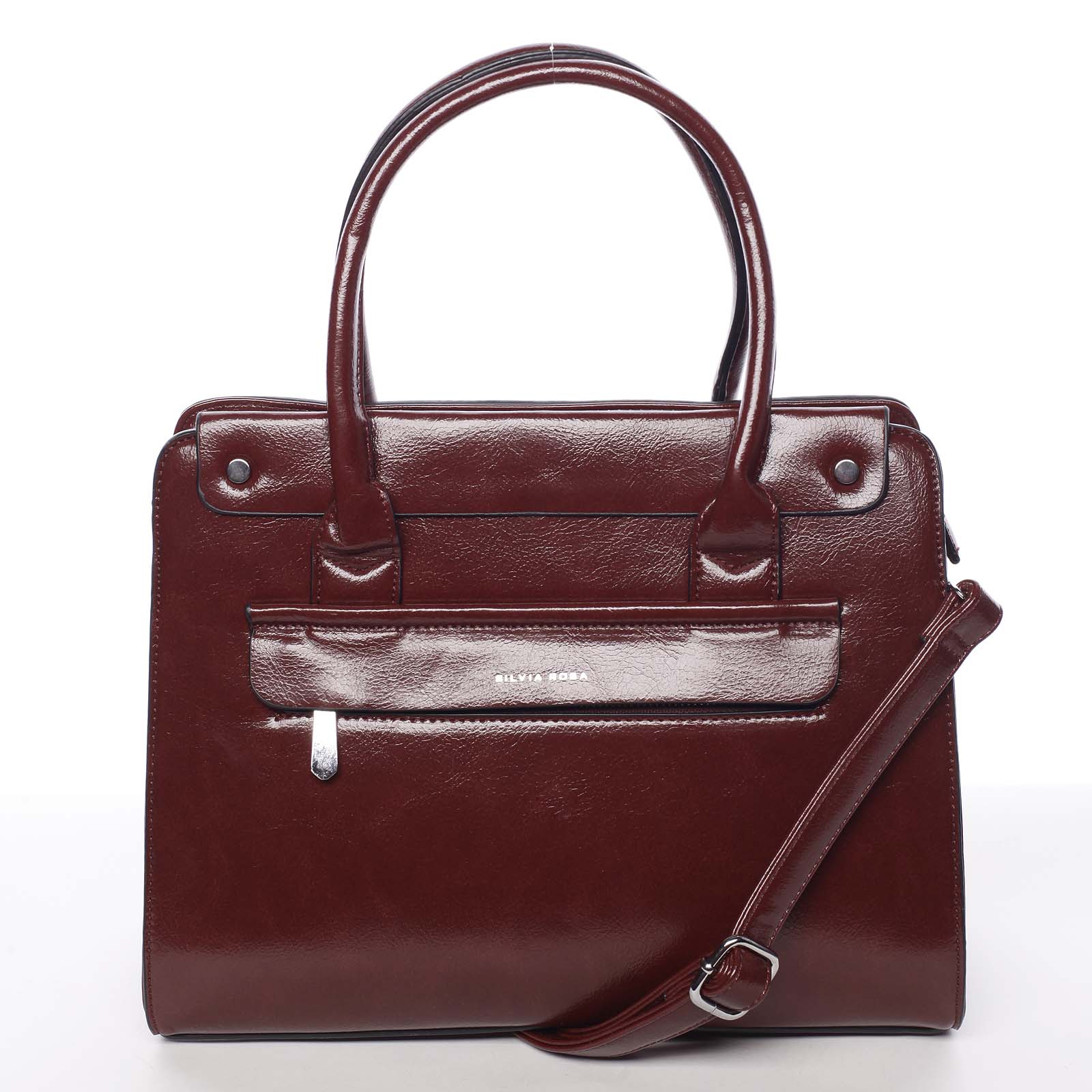Elegantní pevná dámská kabelka do ruky tmavě červená - Silvia Rosa Takeon