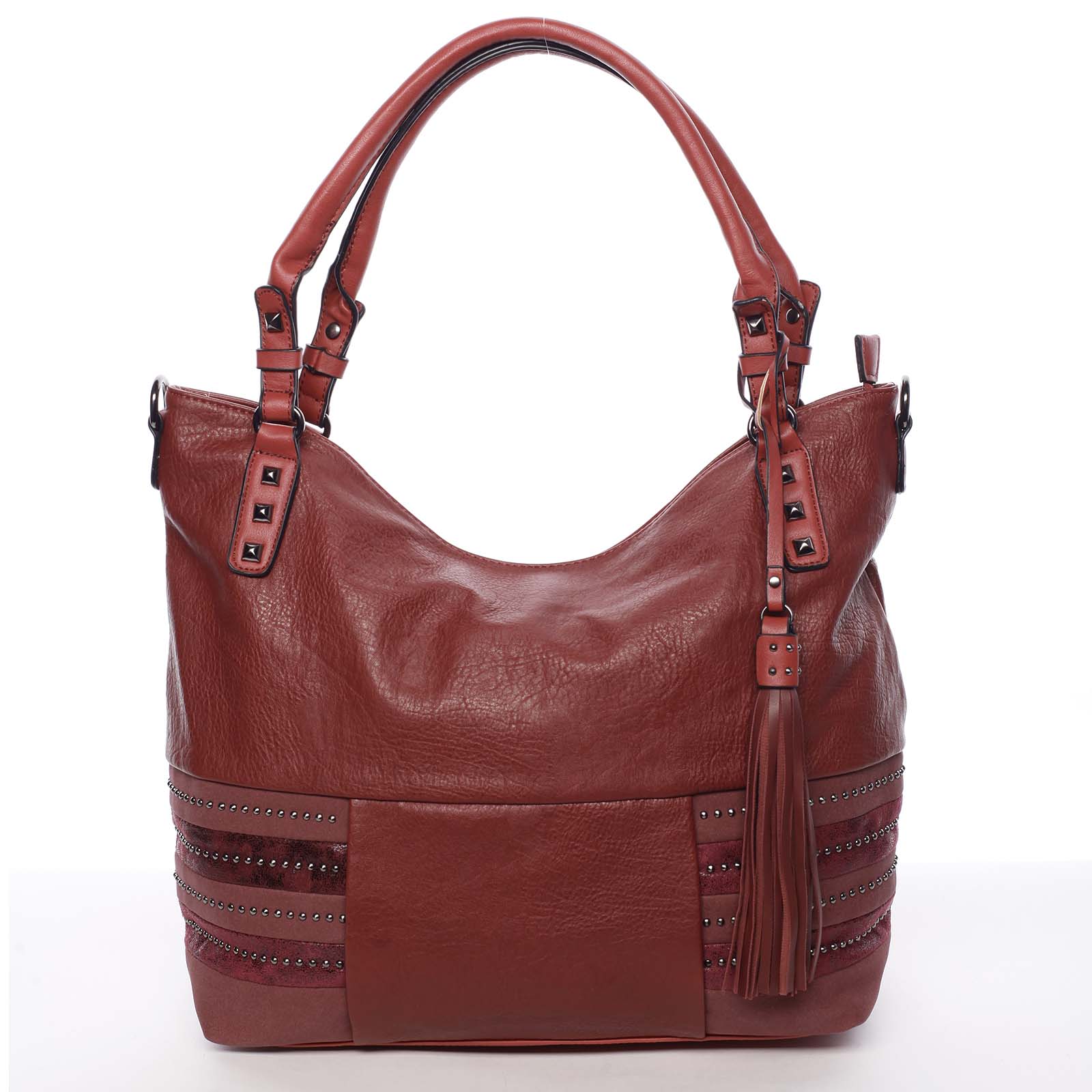 Velká módní měkká červená kabelka přes rameno - MARIA C Titania