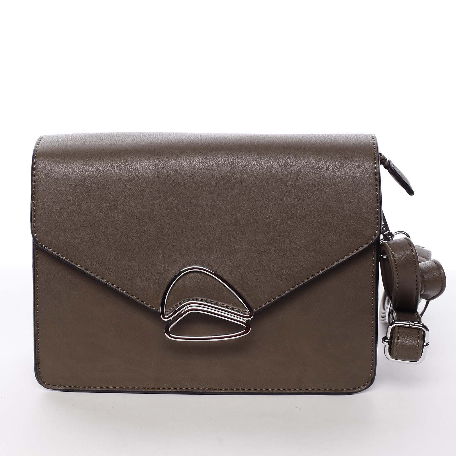 Luxusní dámská pevná crossbody kabelka khaki - Silvia Rosa Sibella