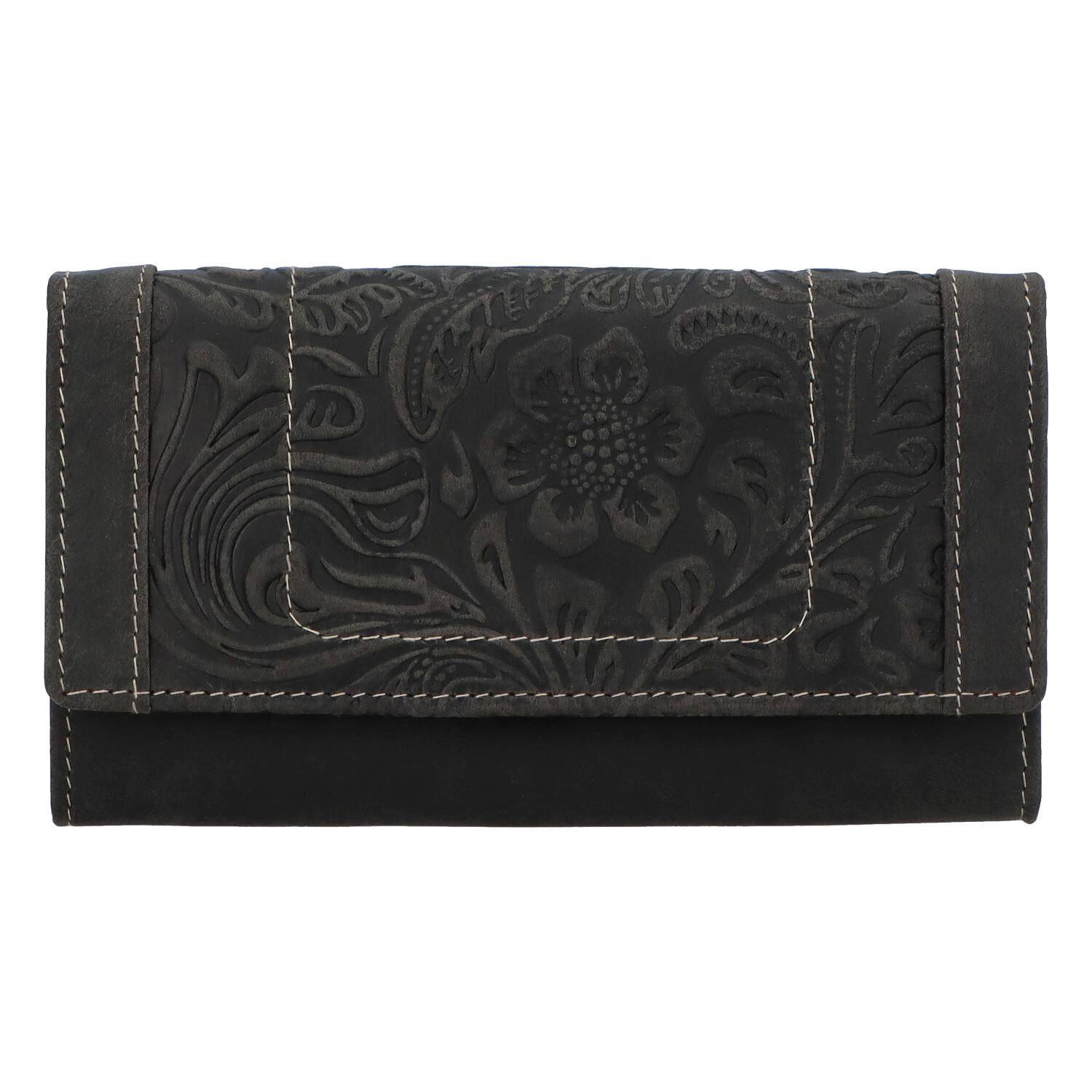 Kožená peněženka černá se vzorem - Tomas Mayana
