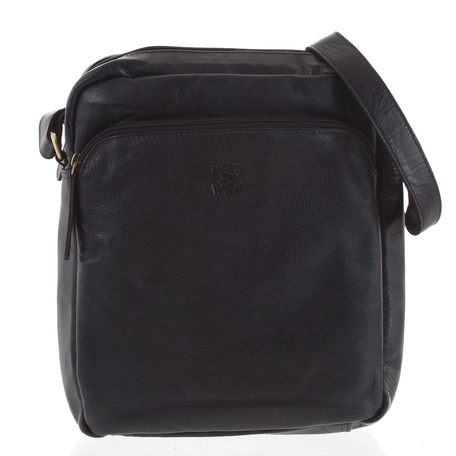 Pánská kožená crossbody taška černá - WILD Jesualdo
