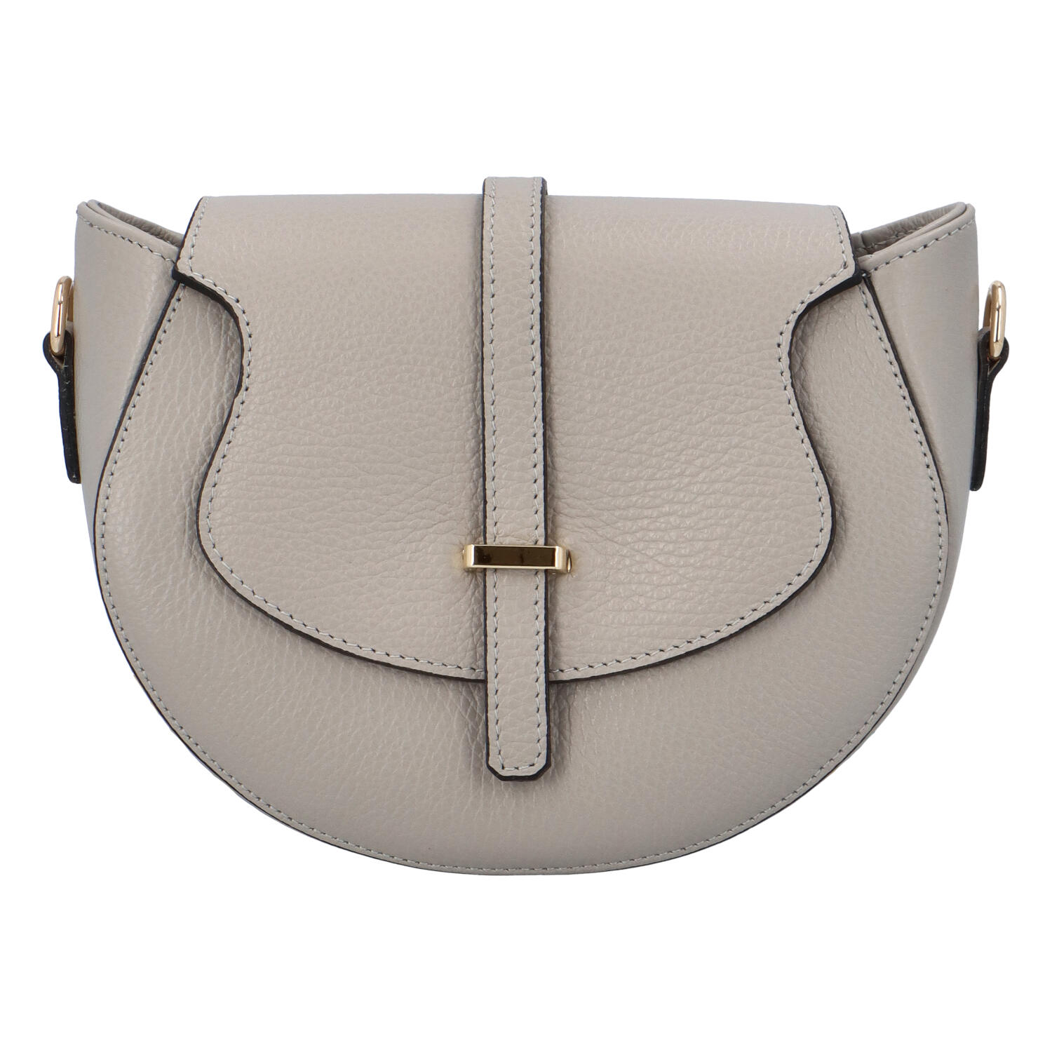 Dámská kožená crossbody kabelka světle šedá - ItalY Blauke