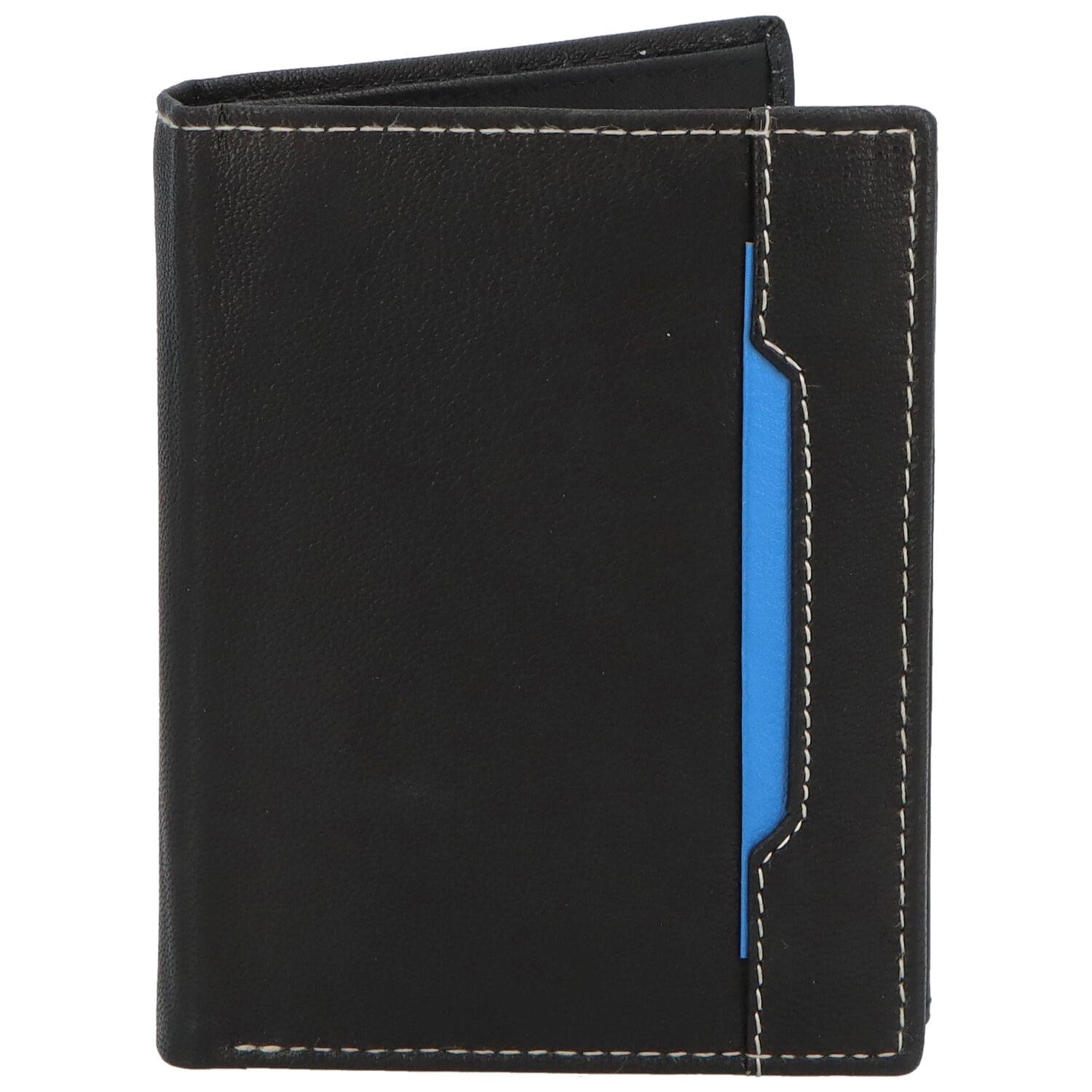 Levně Pánská kožená peněženka černá - Diviley Rangan R Blue