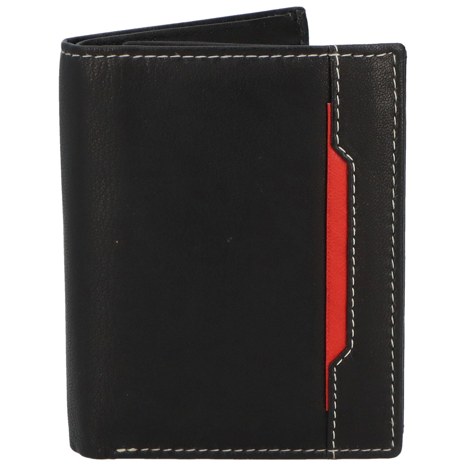 Levně Pánská kožená peněženka černo/červená - Diviley Tarkyn