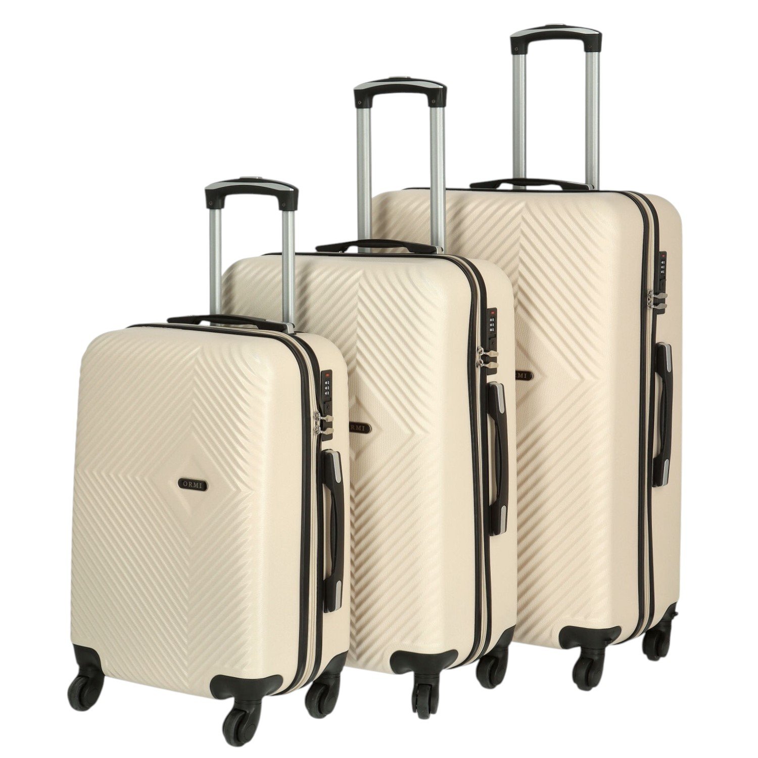 Cestovní plastový kufr krémový - Ormi Pascal SADA