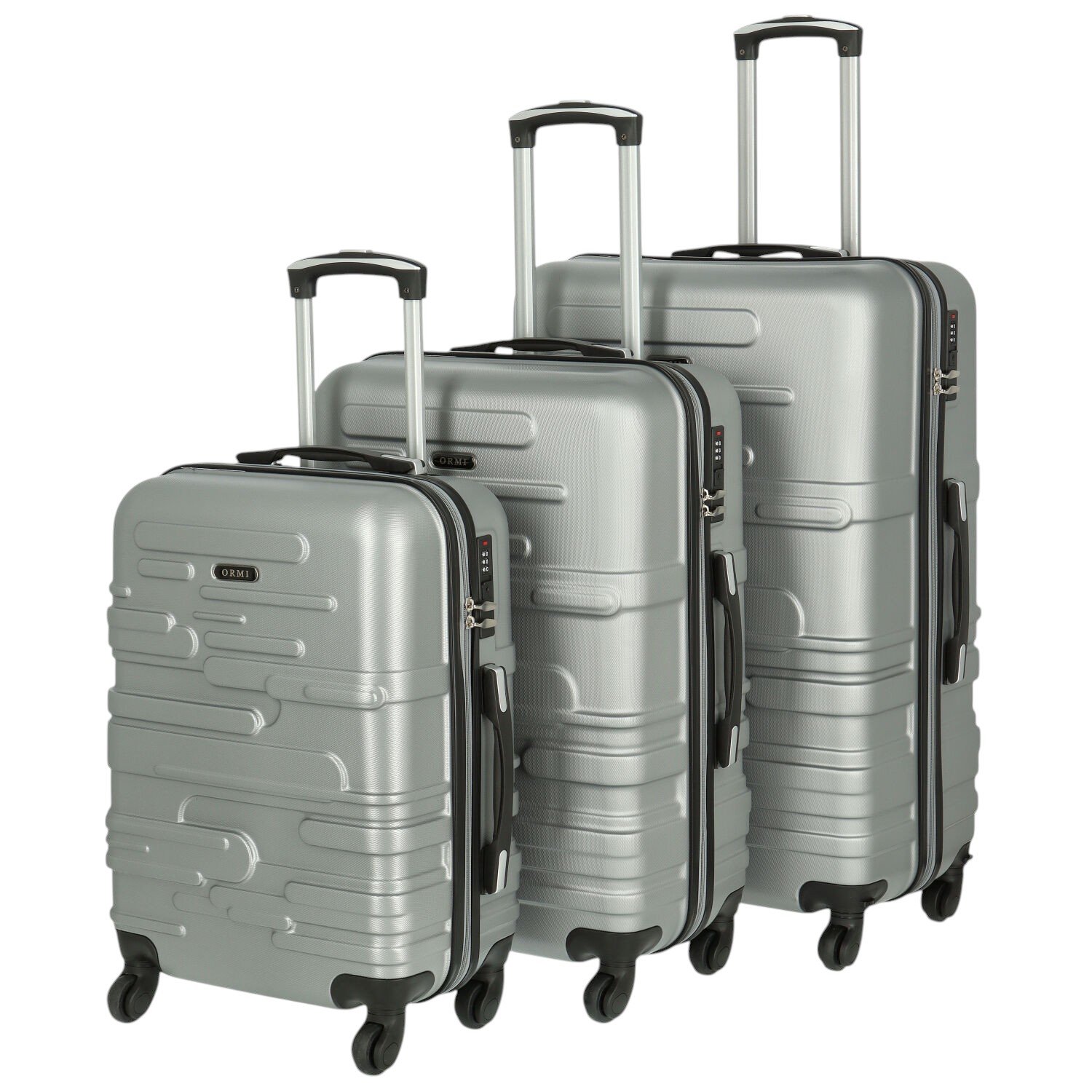 Cestovní plastový kufr stříbrný - Ormi Mabon SADA