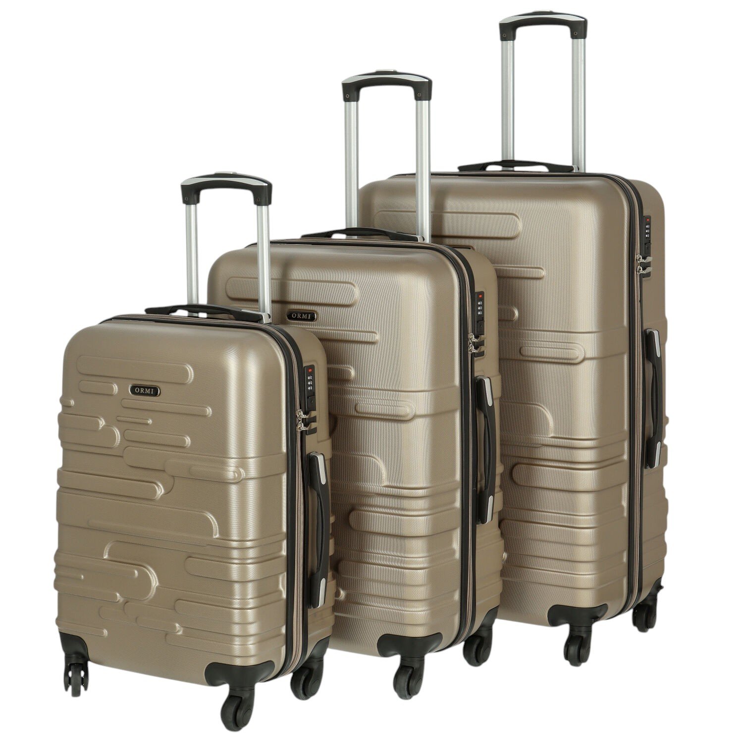 Cestovní plastový kufr šedo/zlatý - Ormi Mabon SADA