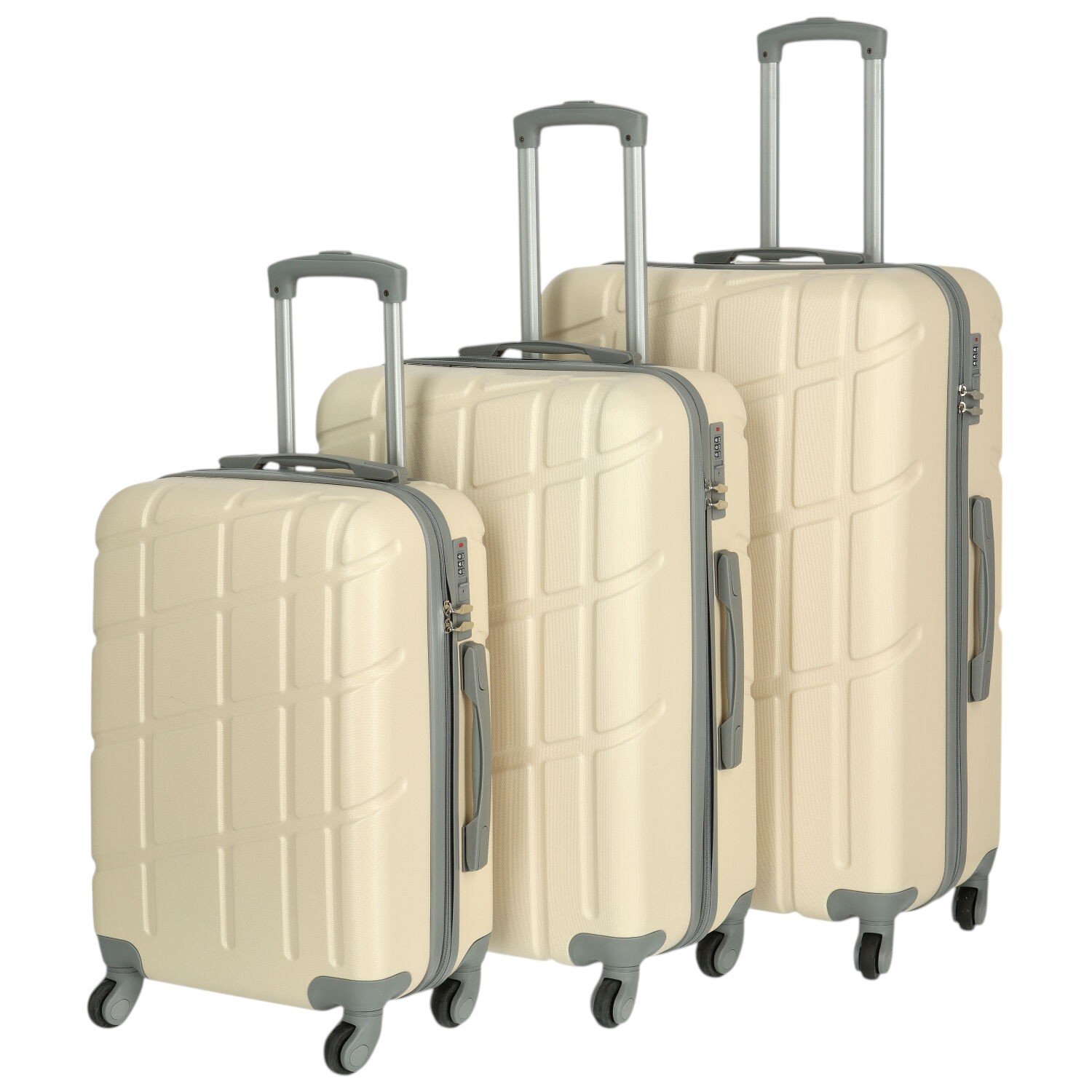 Cestovní plastový kufr krémový - Ormi Sofron SADA