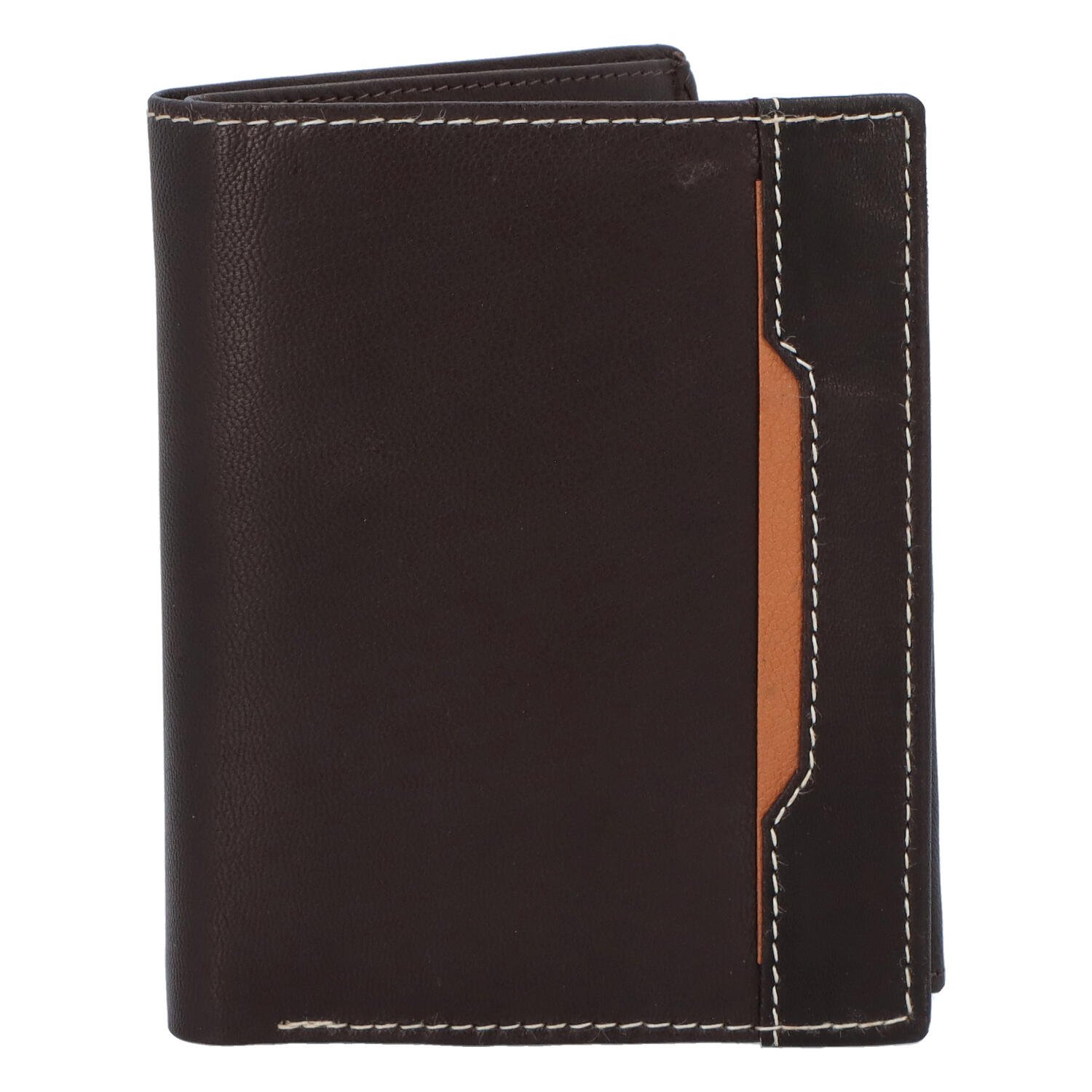 Pánská kožená peněženka tmavě hnědá - Diviley Cuong