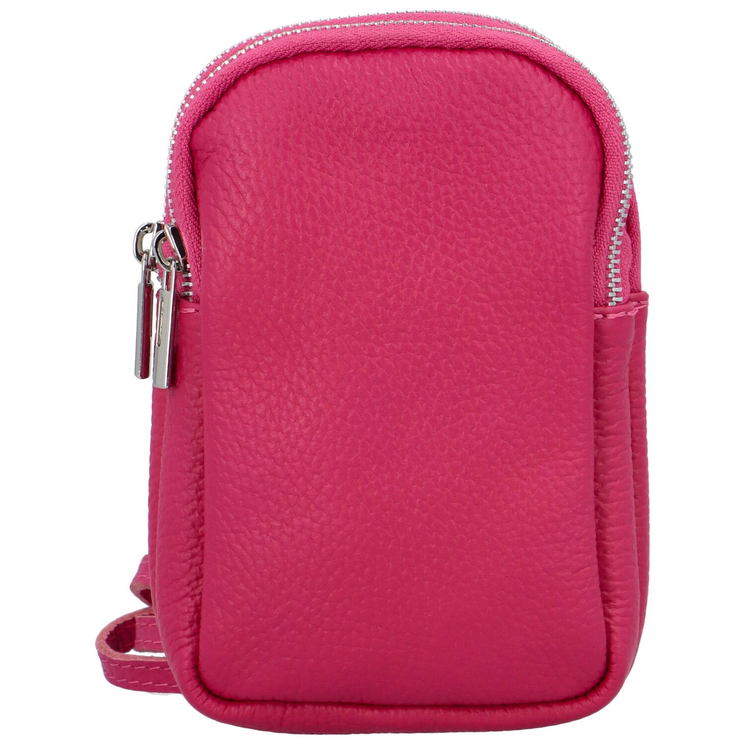 Dámské kožené crossbody pouzdro fuchsiové - Delami Valli