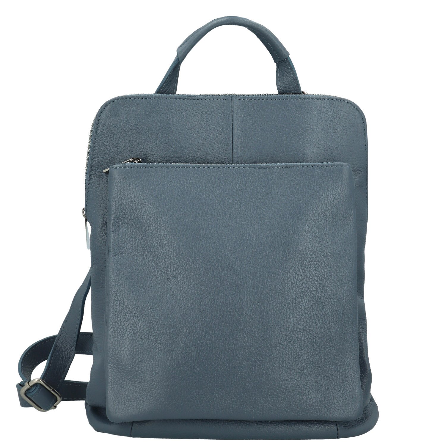 Dámský kožený batůžek/kabelka džínově modrý - Delami Houtel