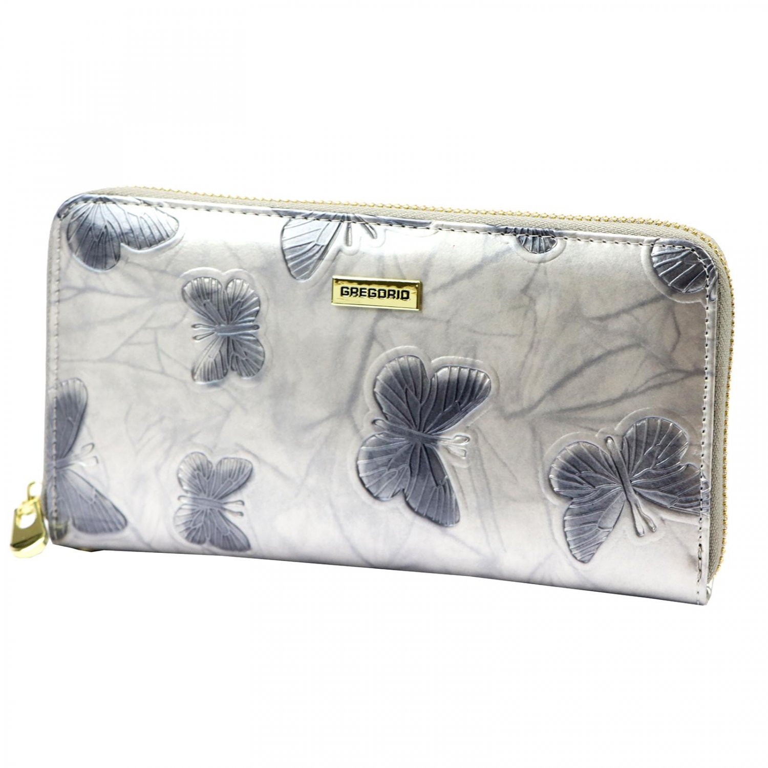Dámská kožená peněženka stříbrná - Gregorio Corona