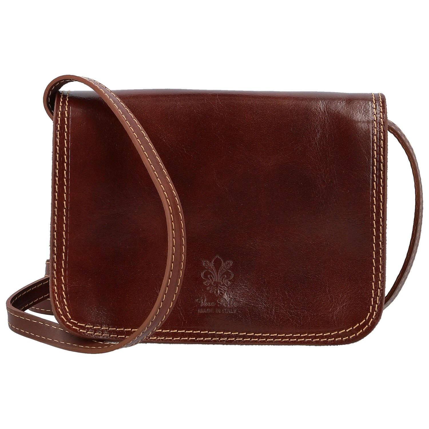 Dámská kožená crossbody hnědá - Delami Vera Pelle Asppena