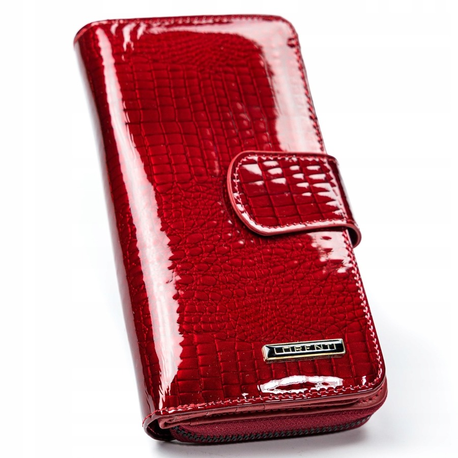 Levně Dámská lakovaná peněženka kožená červená - Lorenti 76116