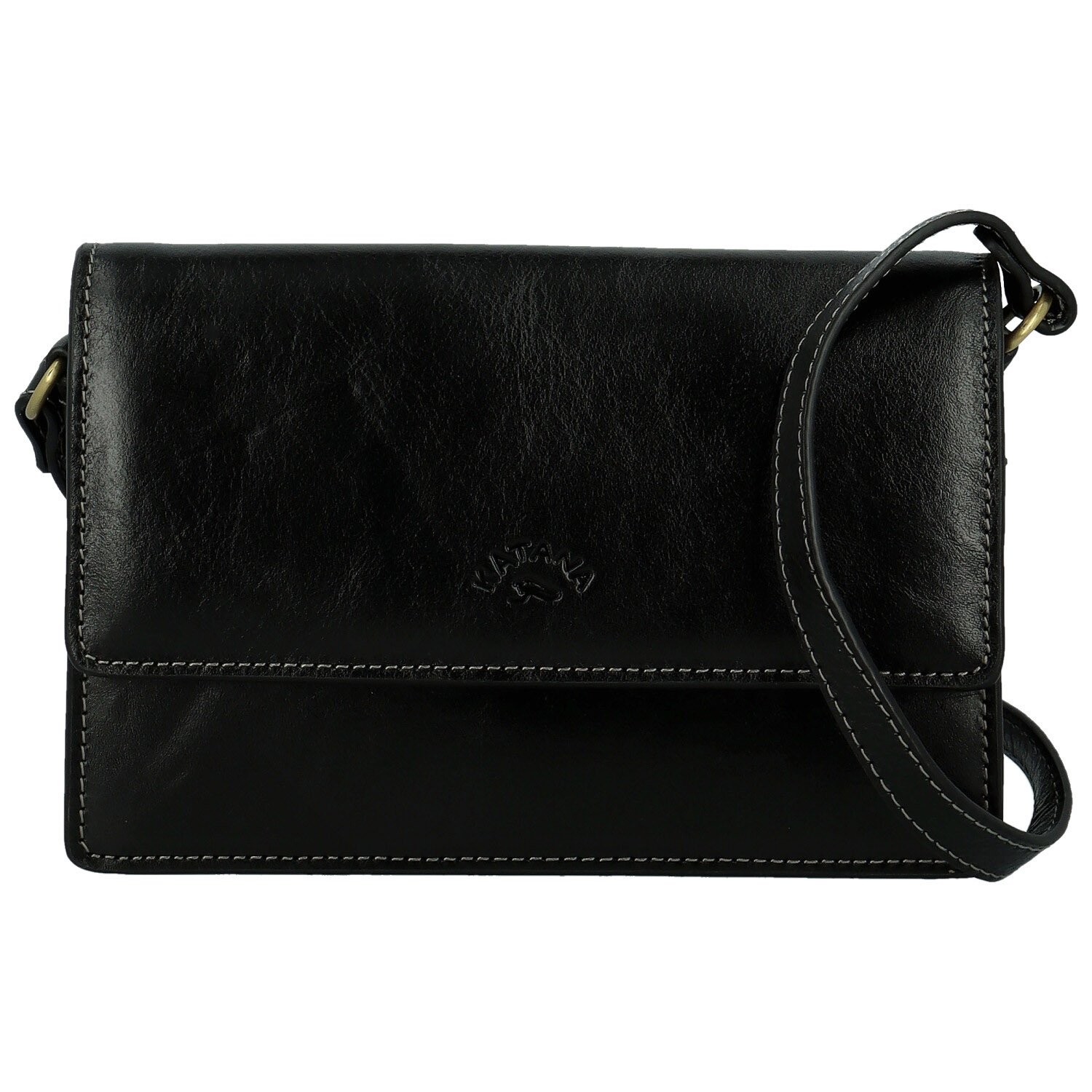Dámská kožená crossbody kabelka černá - Katana Saire