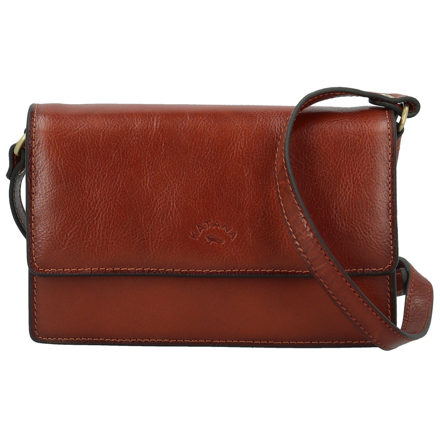 Dámská kožená crossbody kabelka hnědá - Katana Saire