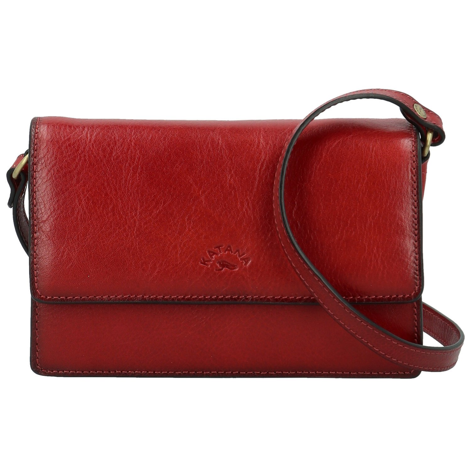 Dámská kožená crossbody kabelka vínová - Katana Saire