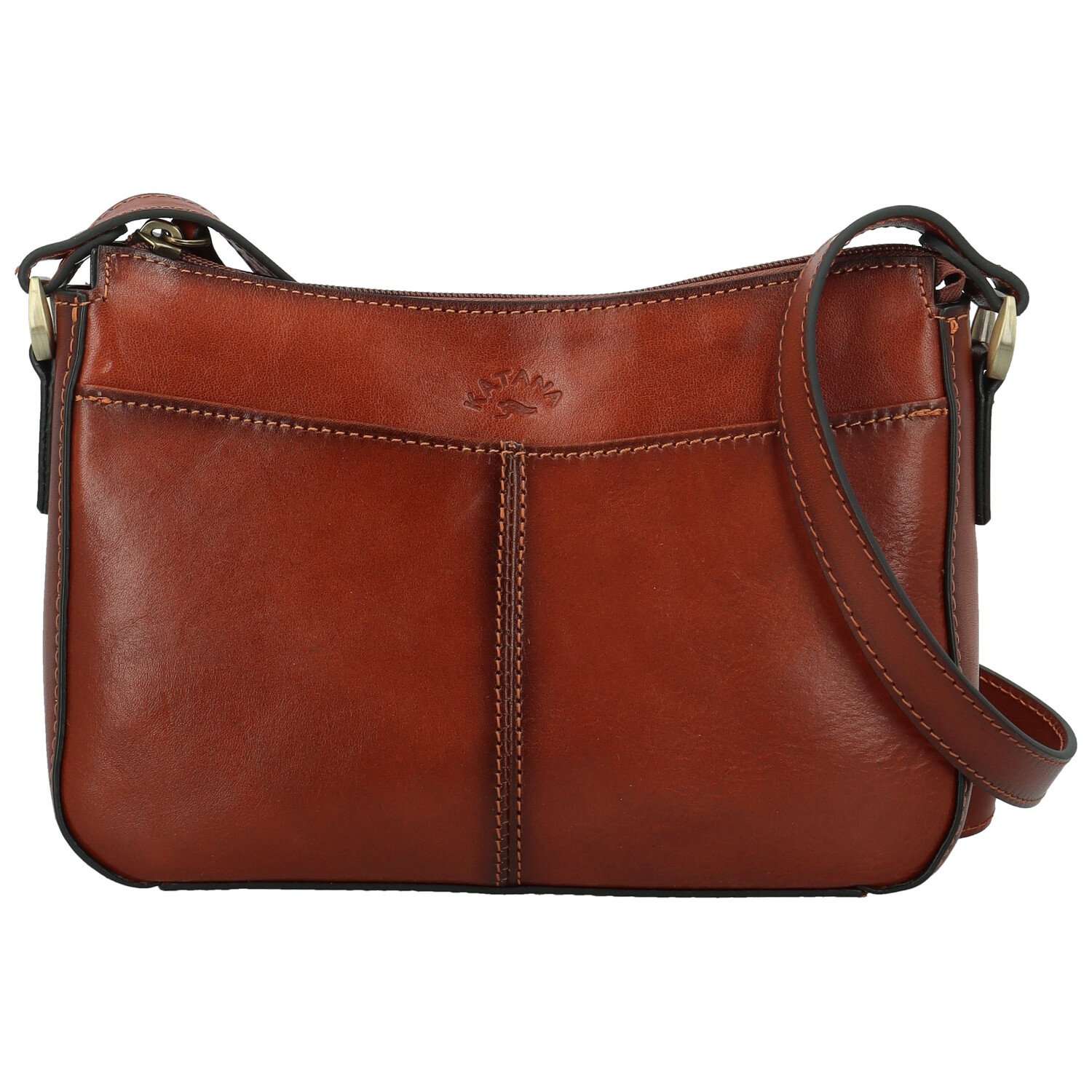 Dámská kožená crossbody kabelka hnědá - Katana Denali