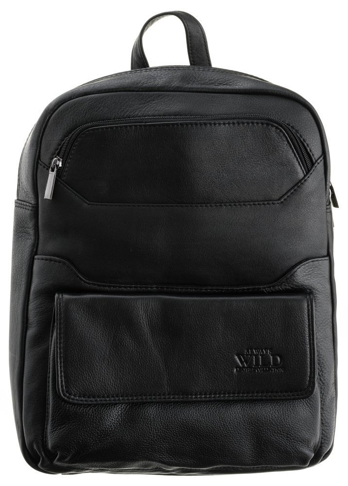 Pánský kožený batoh černý - Wild Ronel