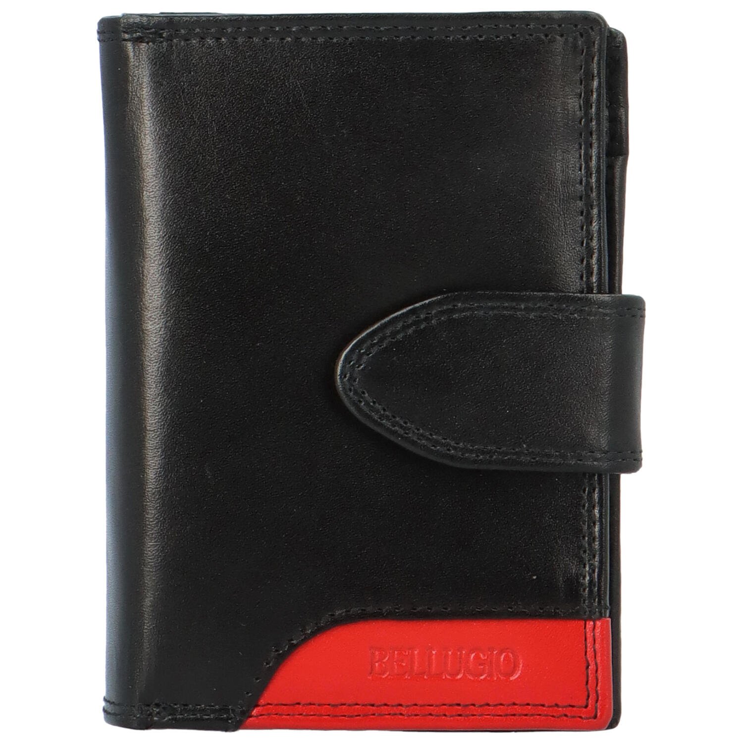 Levně Dámská kožená peněženka černo/červená - Bellugio Misaya