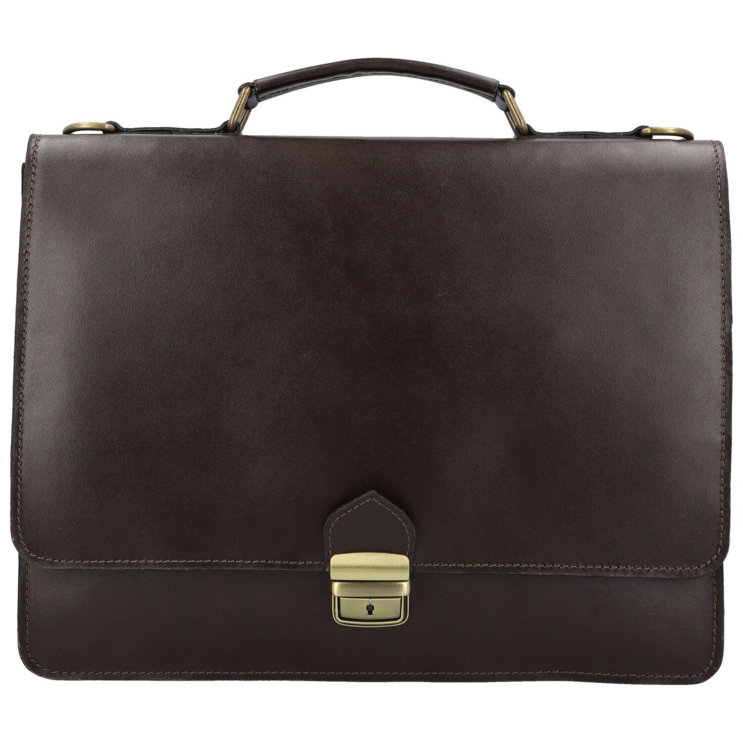 Pánská kožená aktovka tmavě hnědá - Delami Vera Pelle Stefo