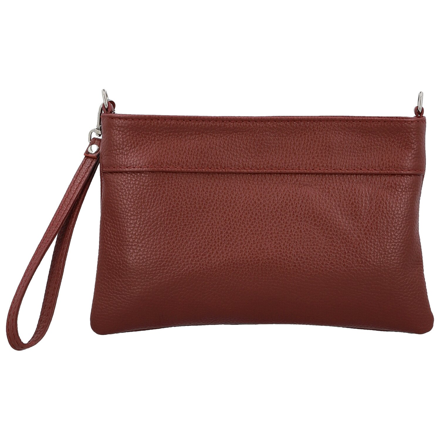 Dámská kožená crossbody kabelka vínová - Delami Vera Pelle Denica