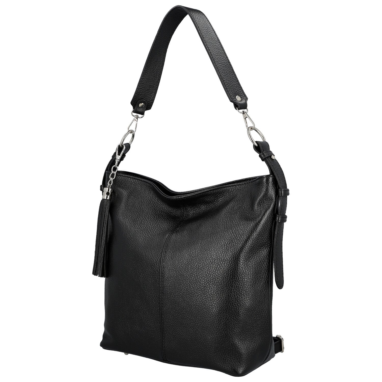 Dámská kožená kabelka do ruky černá - Delami Vera Pelle Ameli