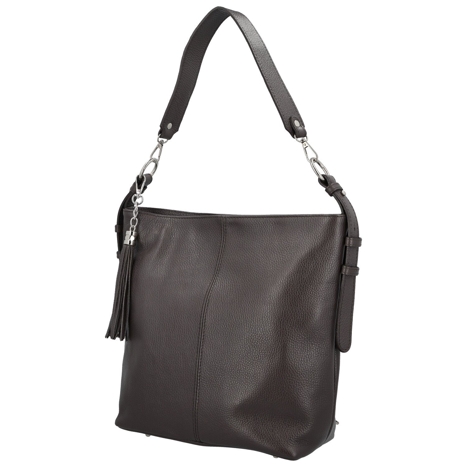 Dámská kožená kabelka do ruky tmavě hnědá - Delami Vera Pelle Ameli