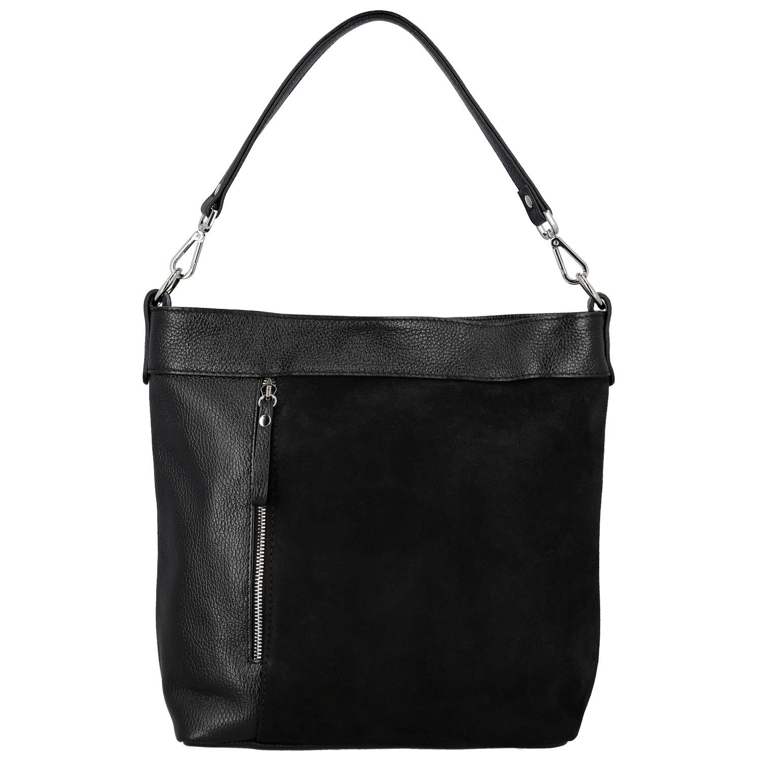 Dámská kožená kabelka do ruky černá - Delami Vera Pelle Aneli