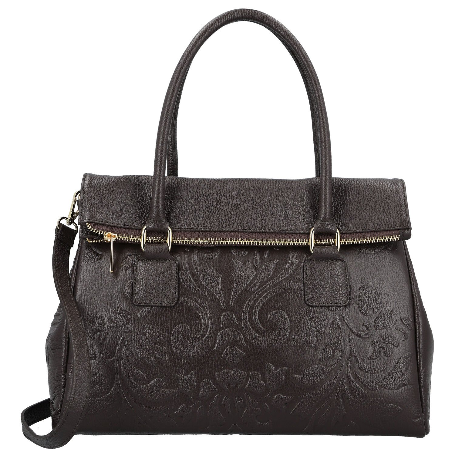 Dámská kožená kabelka do ruky tmavě hnědá - Delami Vera Pelle Arjana