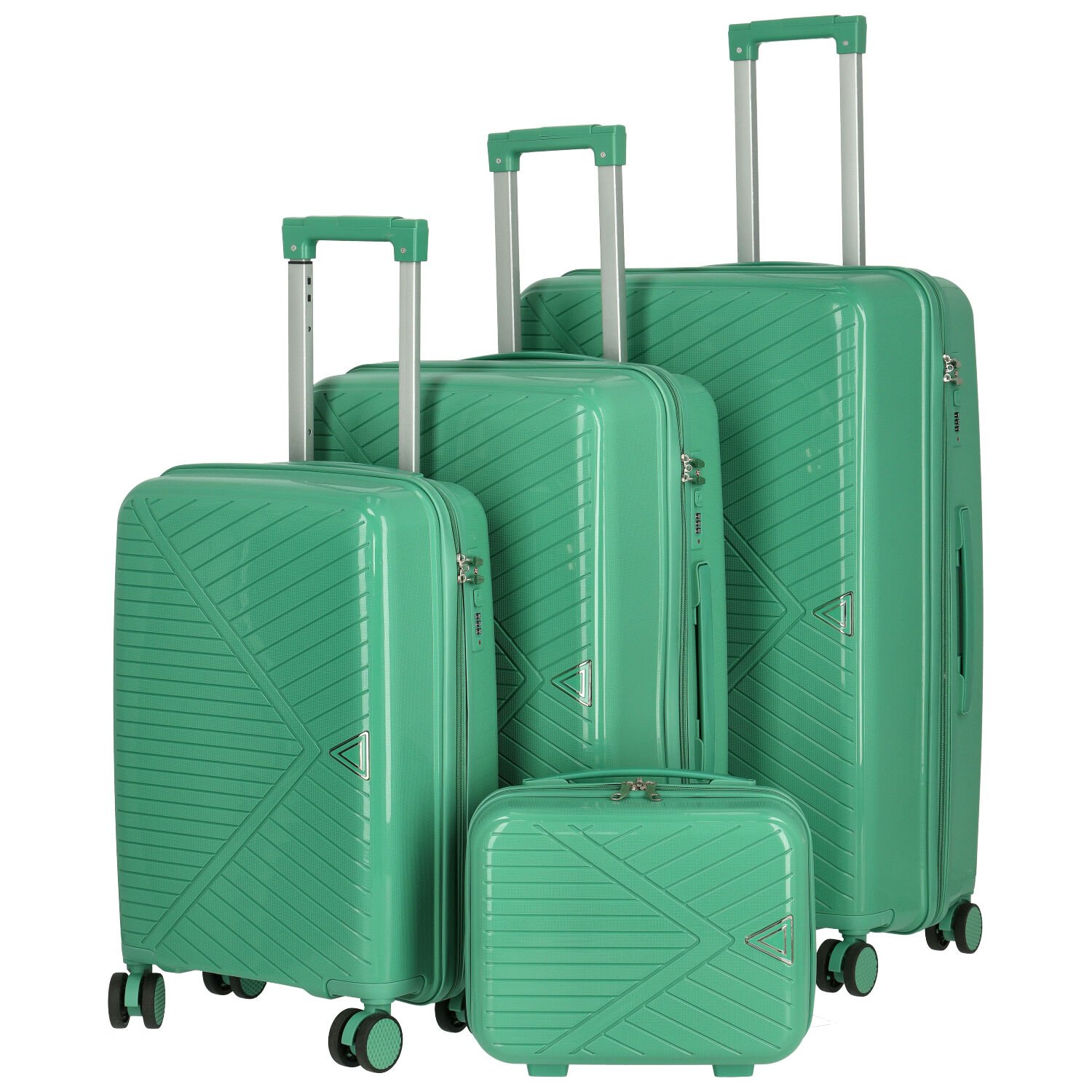 Cestovní plastový kufr zelený - Ormi Platon SADA