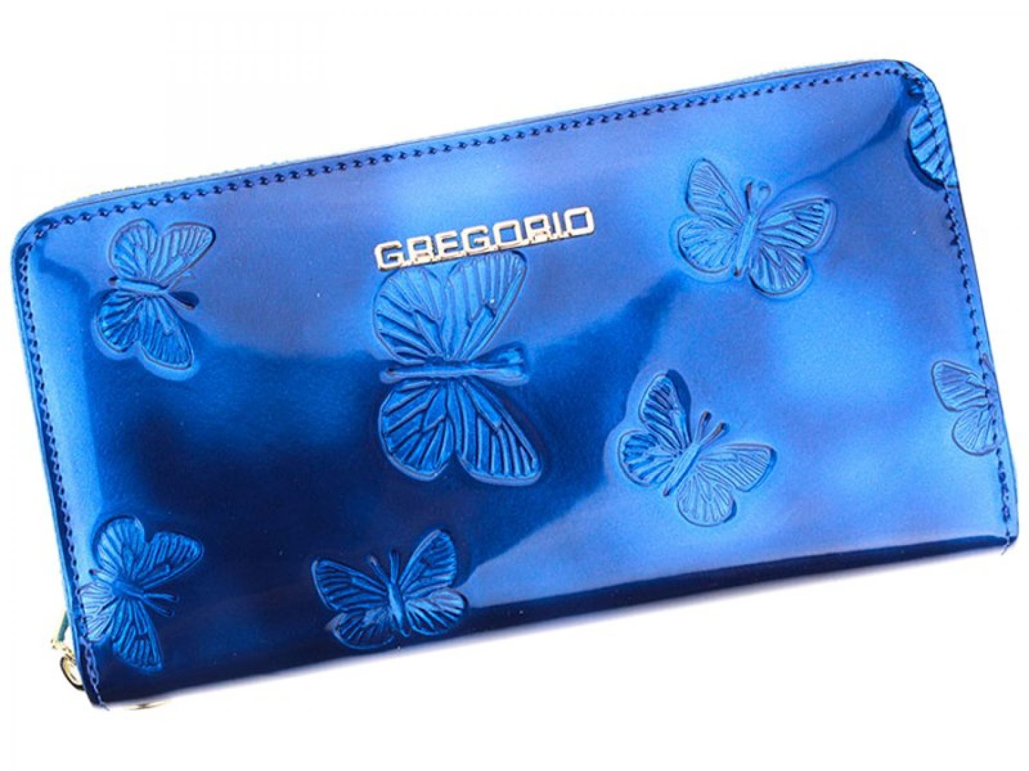 Levně Dámská kožená pouzdrová peněženka modrá - Gregorio Mallvina