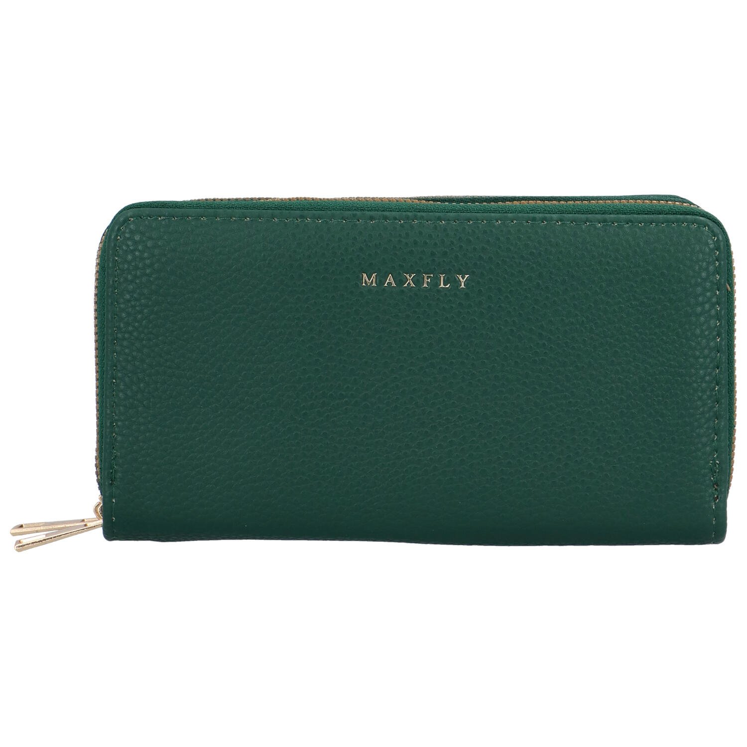 Levně Dámská velká peněženka tmavě zelená - MaxFly Irsena