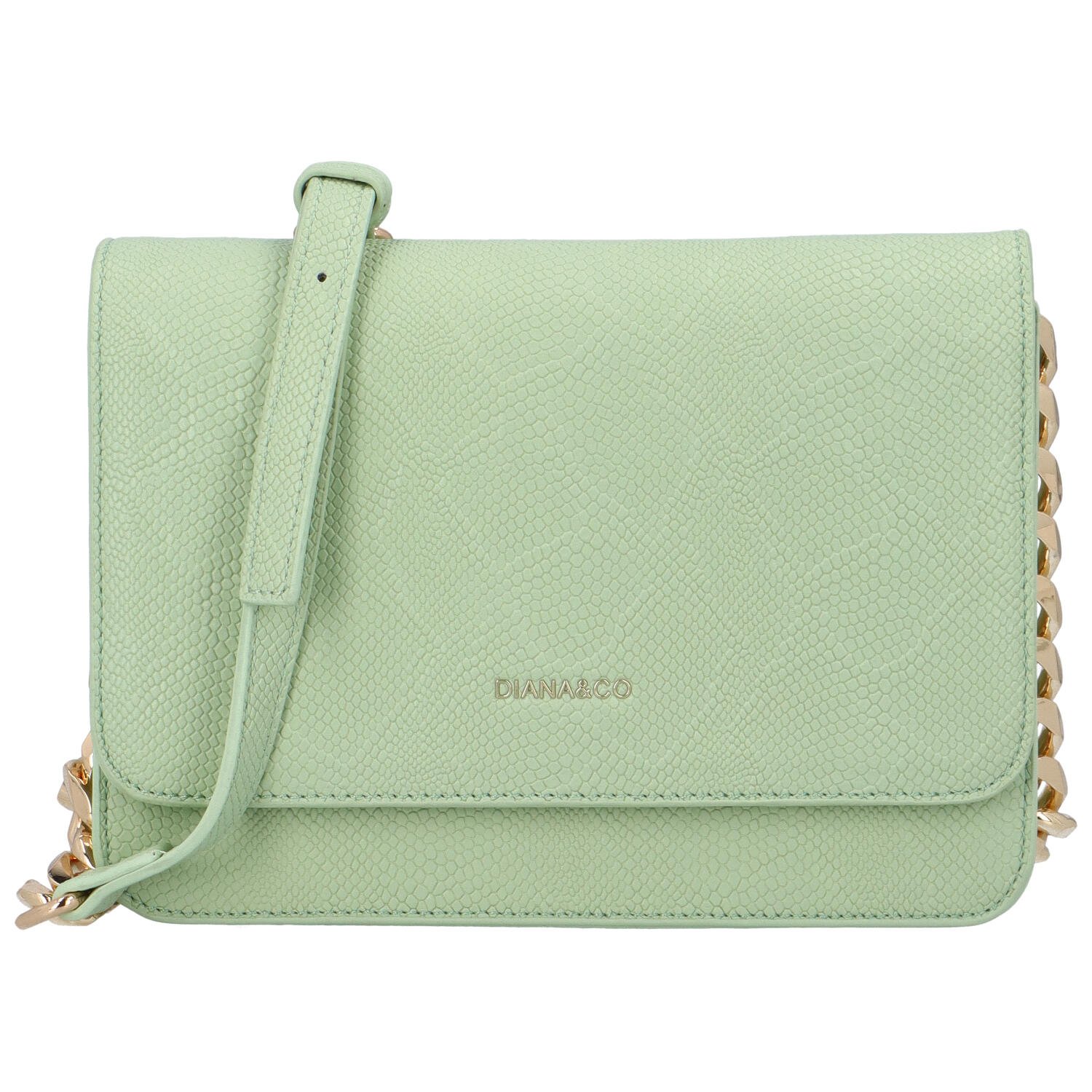 Levně Dámská crossbody kabelka bledě zelená - DIANA & CO Berefy Snake