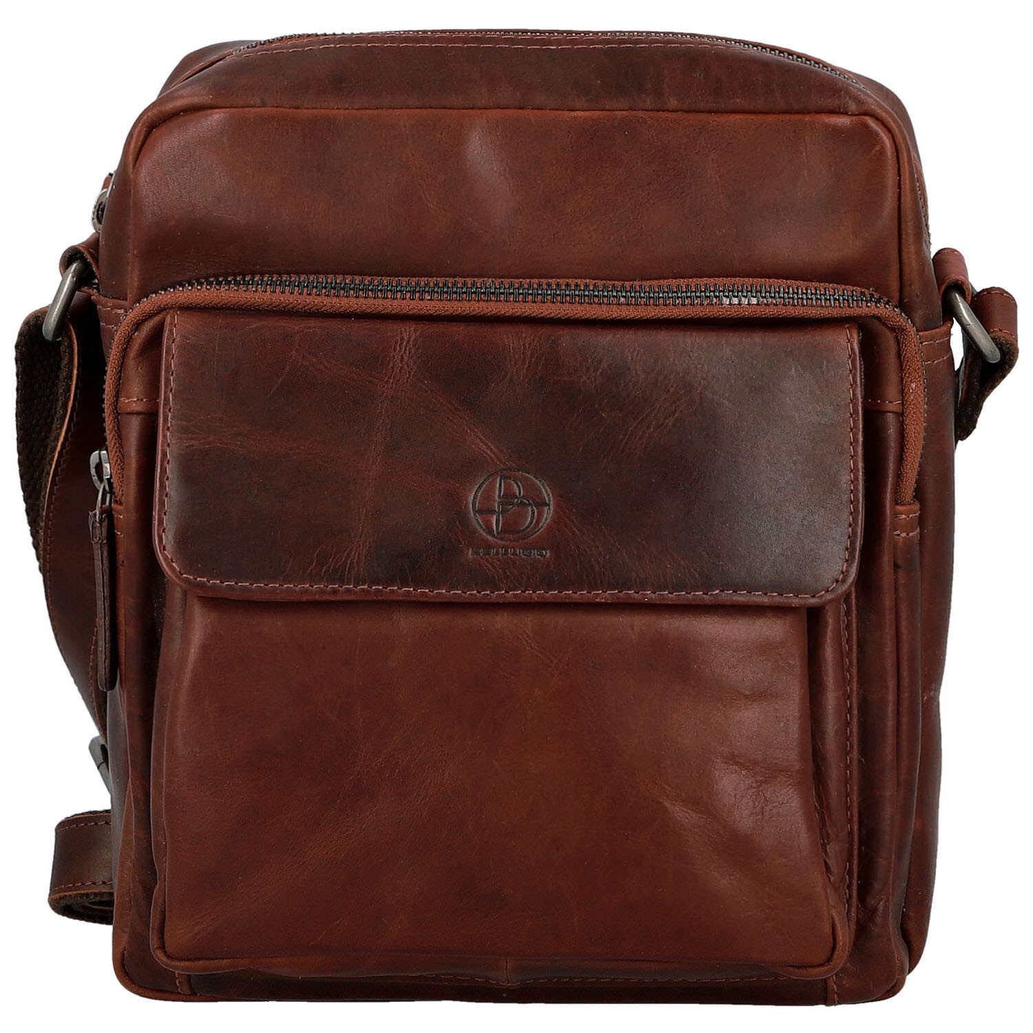 Pánská kožená crossbody taška tmavě hnědá - Bellugio Kalei