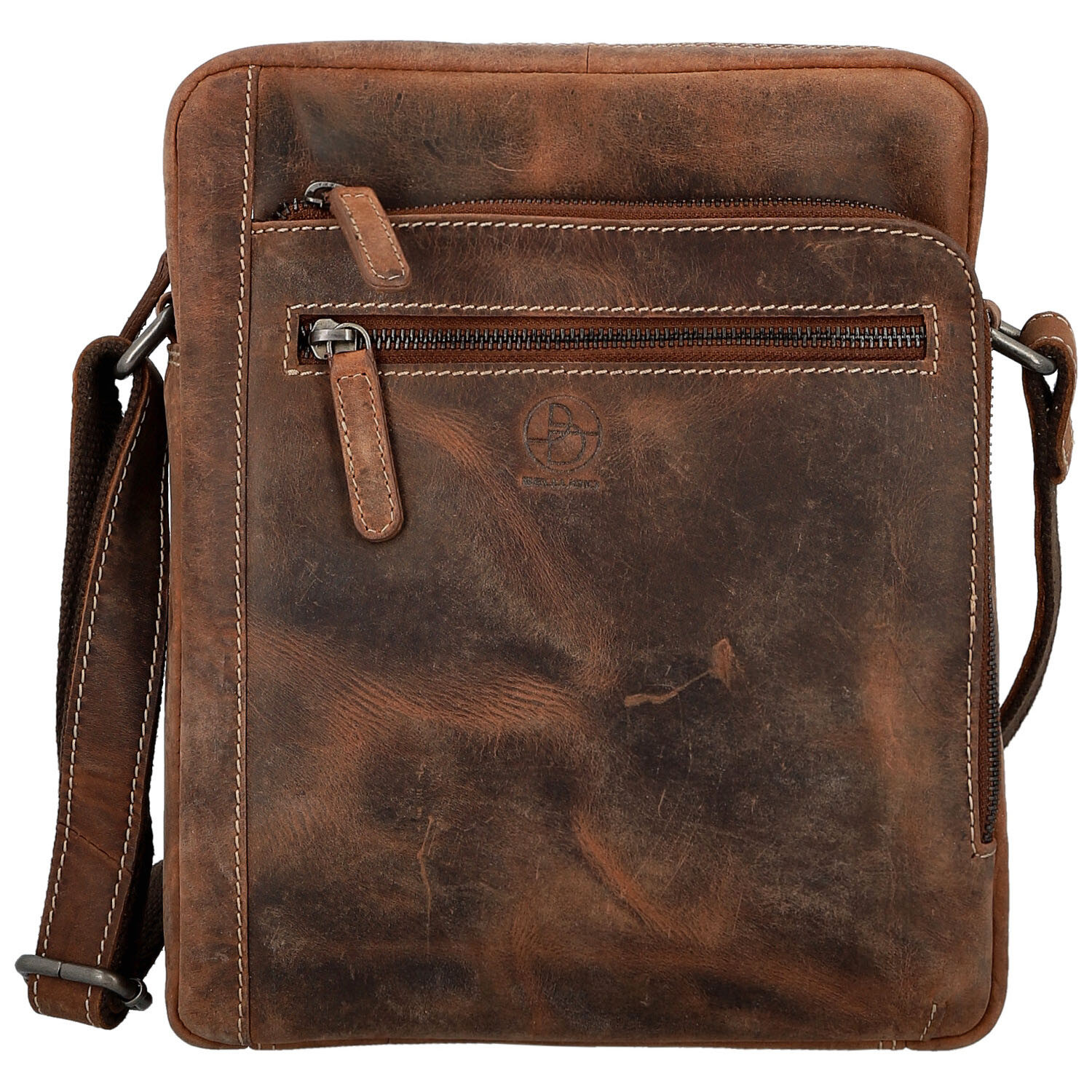 Pánská kožená crossbody taška hnědá - Bellugio Dalnim