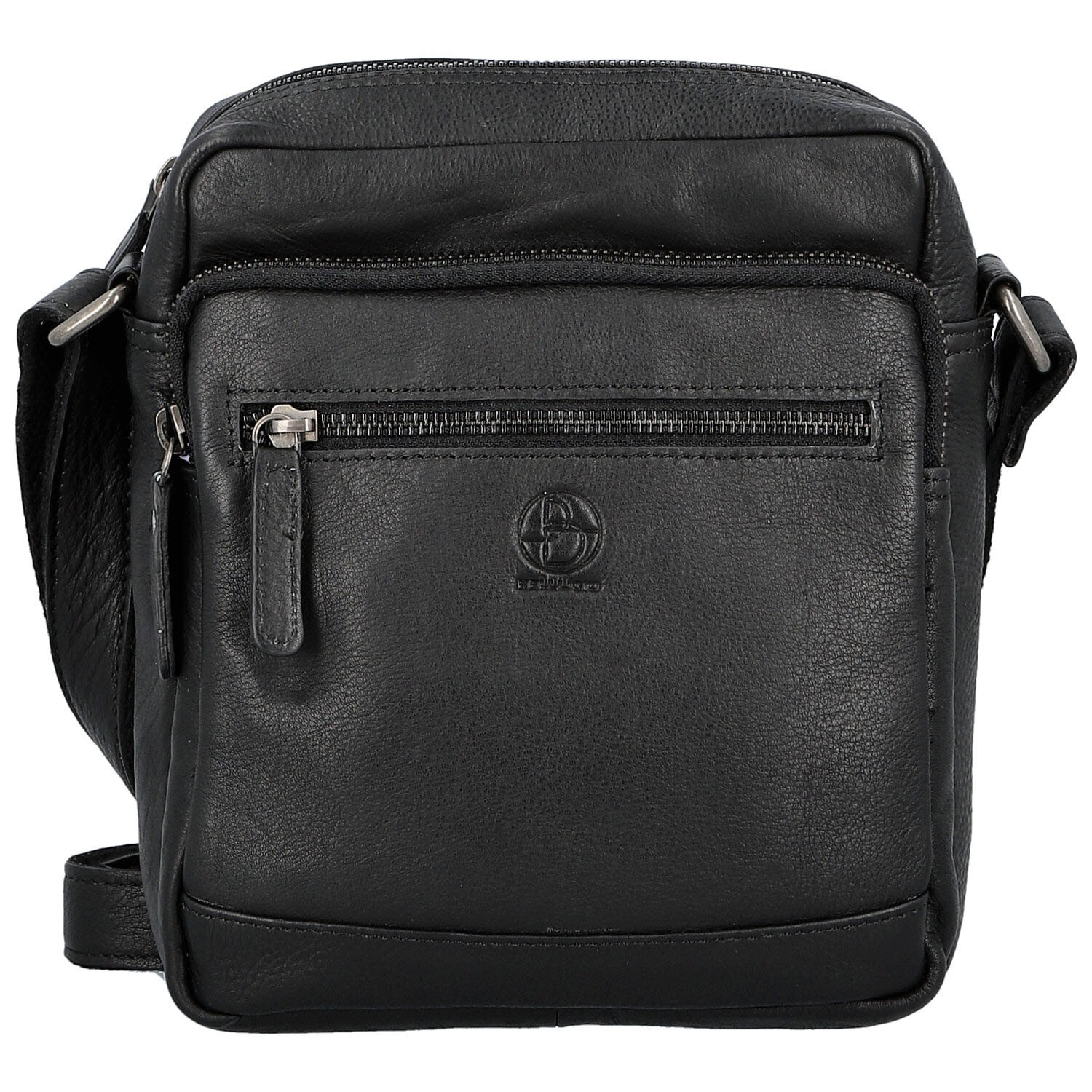 Pánská kožená crossbody taška černá - Bellugio Lewin