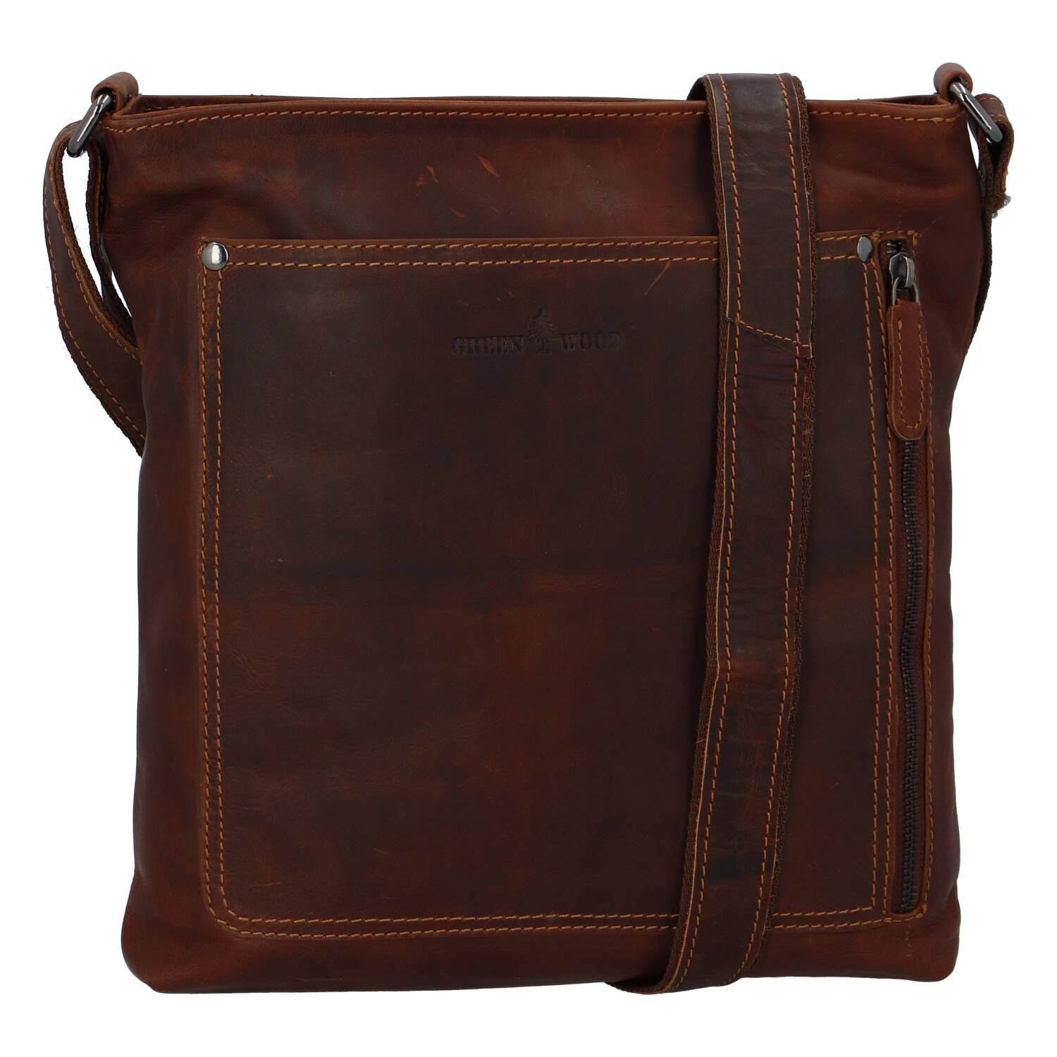 Kožená crossbody taška hnědá - Greenwood Darsy 4