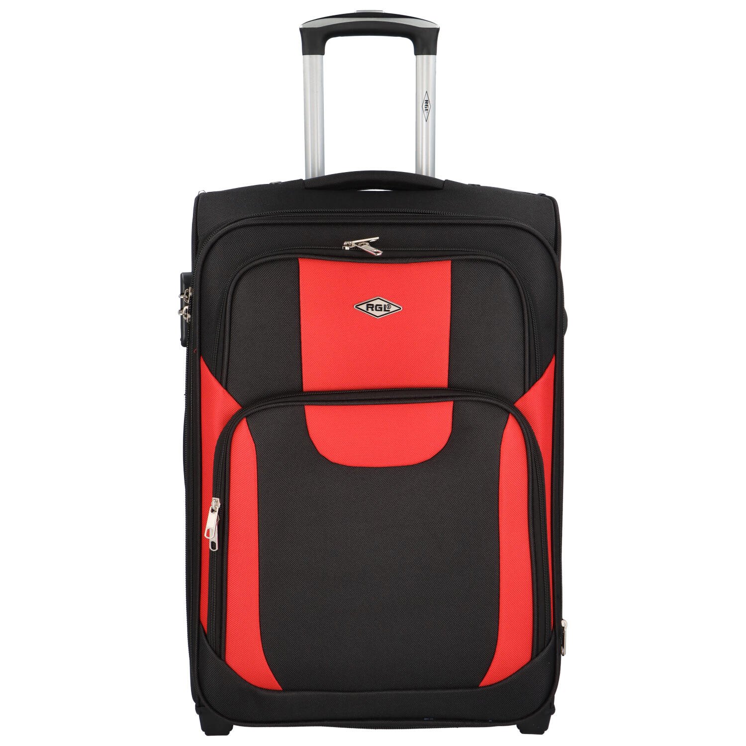 Levně Cestovní kufr černo červený - RGL Bond M
