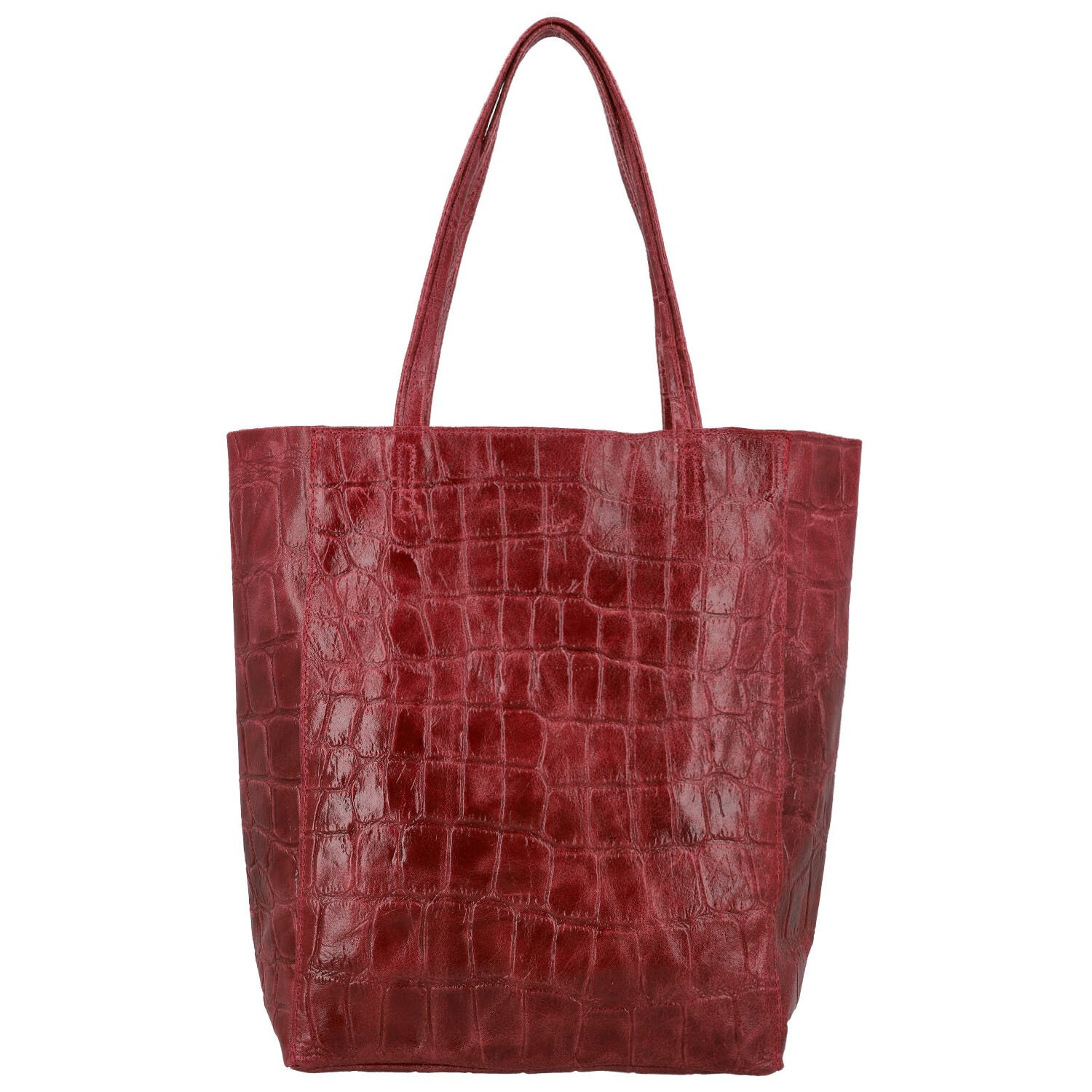 Dámská kožená kabelka na rameno tmavě červená - Delami Vera Pelle Rista