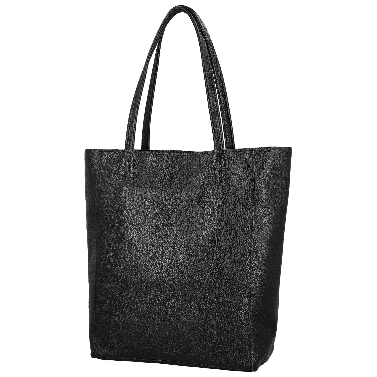 Dámská kožená kabelka na rameno černá - Delami Vera Pelle Saniela